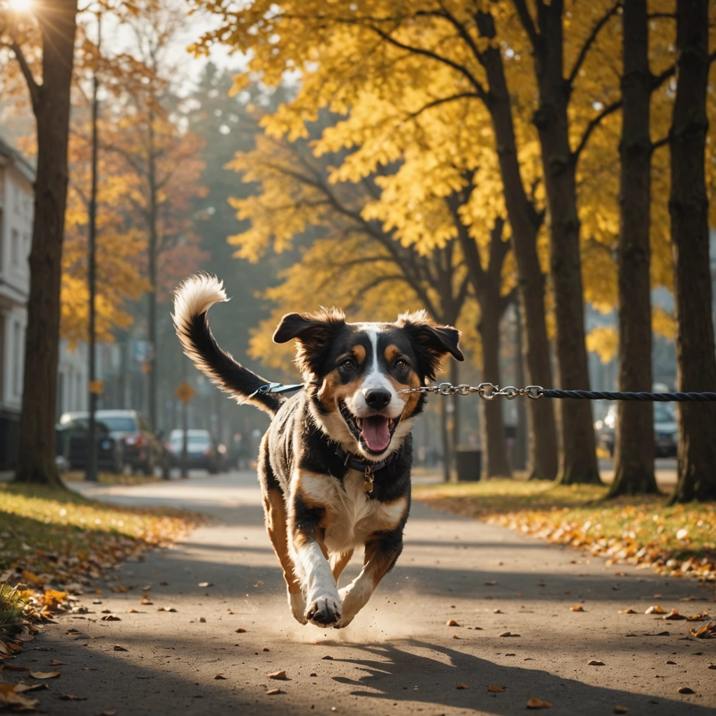 Hund an der Leine im Training